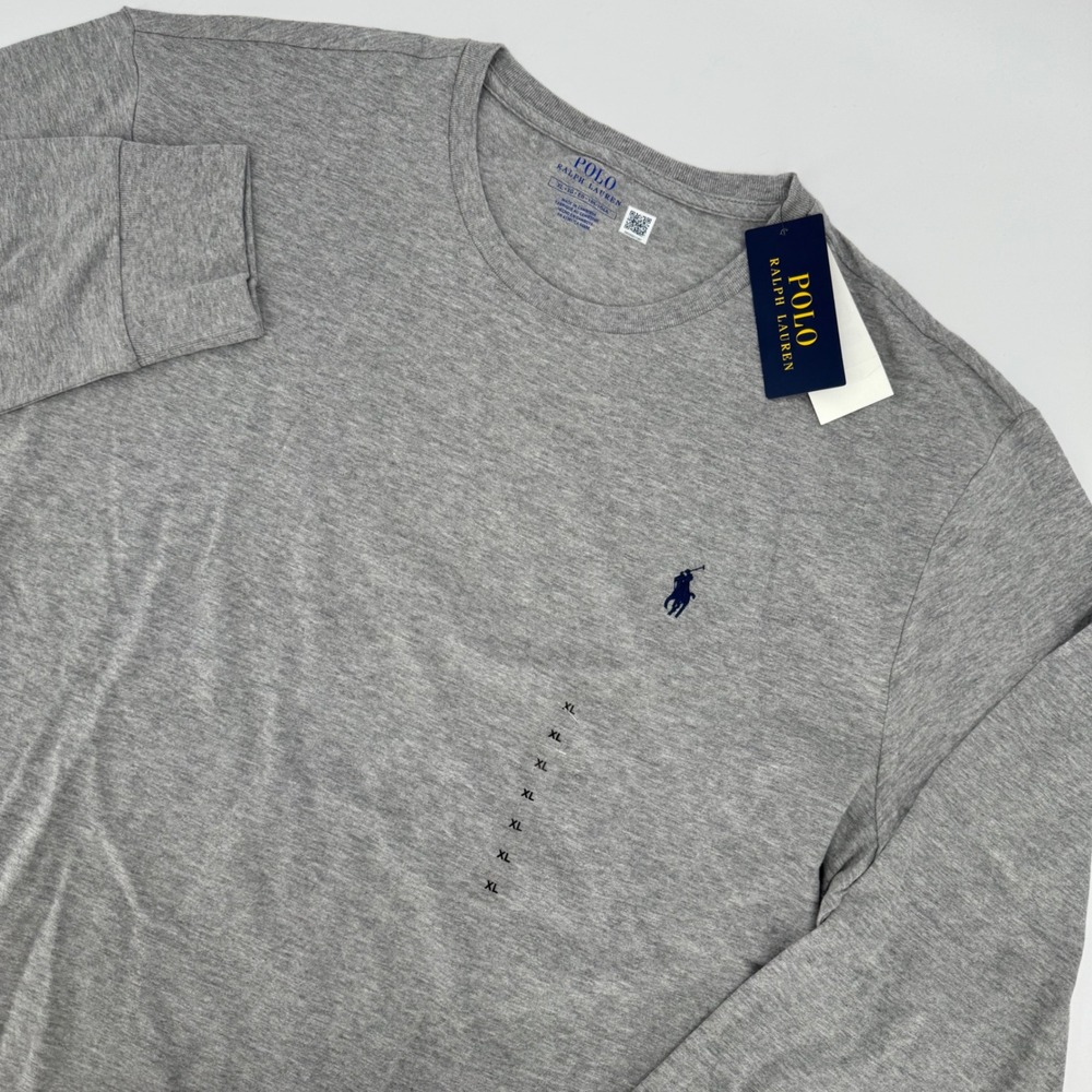 Polo Ralph Lauren Mens XL Grey Heather Long Sleeve Pony‎ Logo T-Shirt NWT